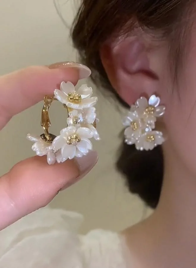 Take Two Women 3D Flower Hoop Earrings